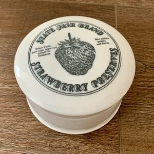 State Fair Strawberry preserves porcelain container with lid